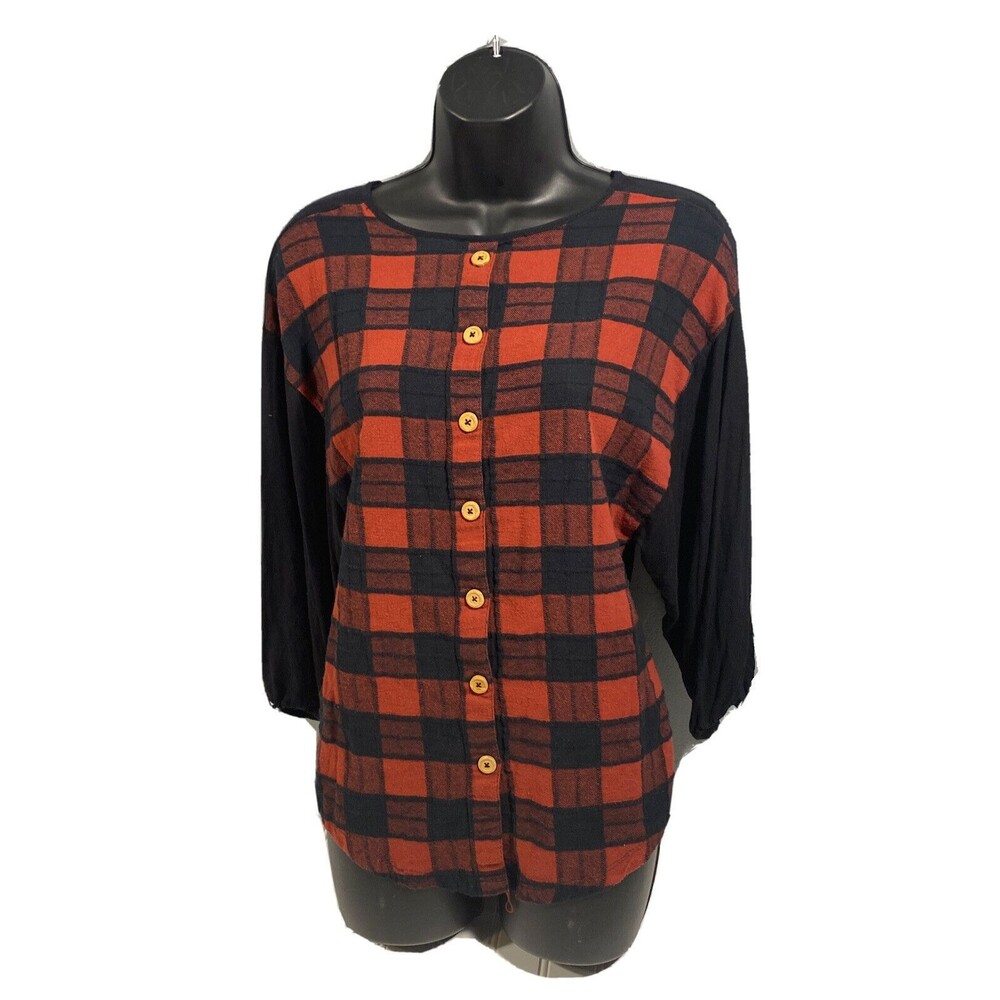 Daytrip Women's Flannel Red & Black Plaid Size Small‎
